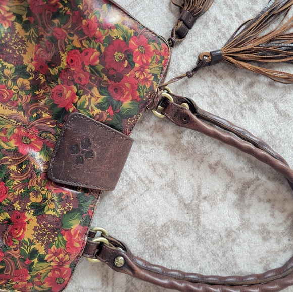 Patricia Nash Rienzo Floral Italian Leather Purse Red Boho Vintage Style - Picture 4 of 9